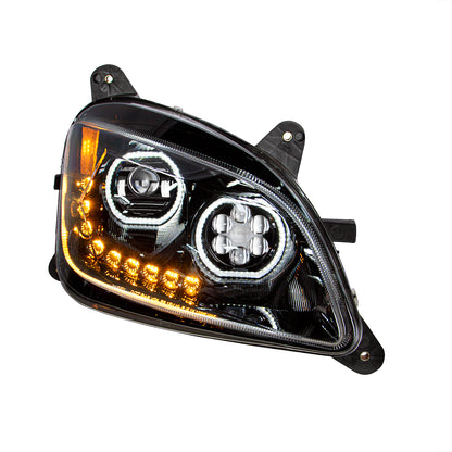 Peterbilt 579 and 587 10 LED Headlight with 9 LED Sequential Turn Signal and 100 Halo Position Lights