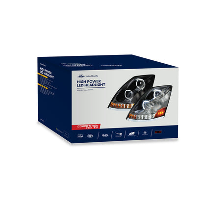 Volvo VN/VNL 2003-2017 10 LED Headlight with 18 LED Sequential Turn and 100 LED Halo Daytime Running Light