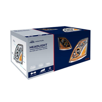 Volvo VN/VNL 2003-2017 LED Headlight with Dual Color Position Light Bar