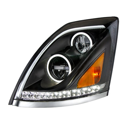 Volvo VN/VNL 2003-2017 LED Headlight with Dual Color Position Light Bar