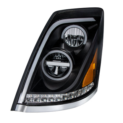 Volvo VN/VNL 2003-2017 LED Headlight with Dual Color Position Light Bar