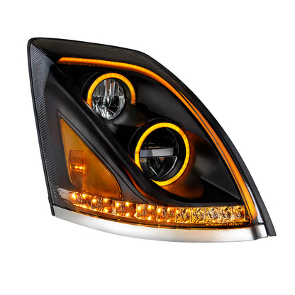 Volvo VN/VNL 2003-2017 LED Headlight with Dual Color Position Light Bar