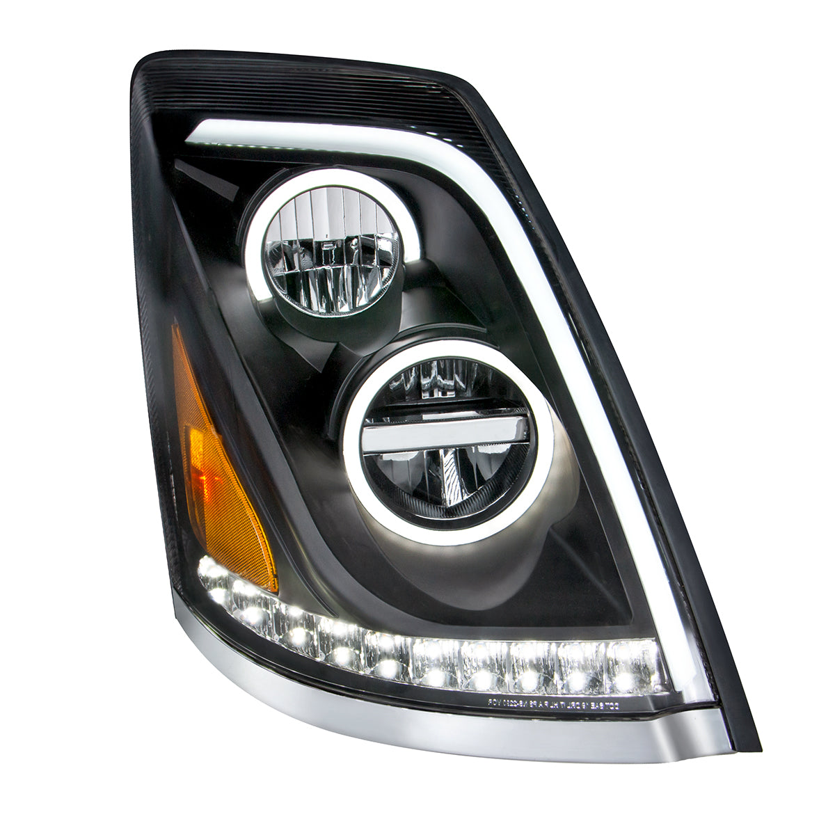 Volvo VN/VNL 2003-2017 LED Headlight with Dual Color Position Light Bar