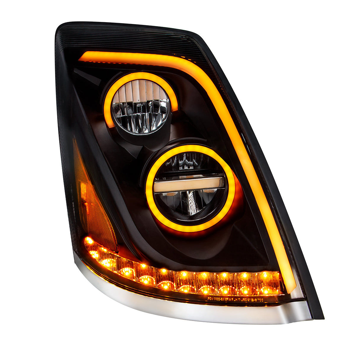 Volvo VN/VNL 2003-2017 LED Headlight with Dual Color Position Light Bar