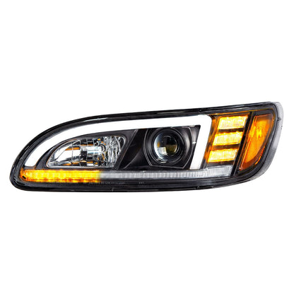 Peterbilt 330, 335, 337, 340, 348, 382, 384, 386, 387 Halogen Projection Headlight with 24 LED Sequential Turn and 18 LED Position Light