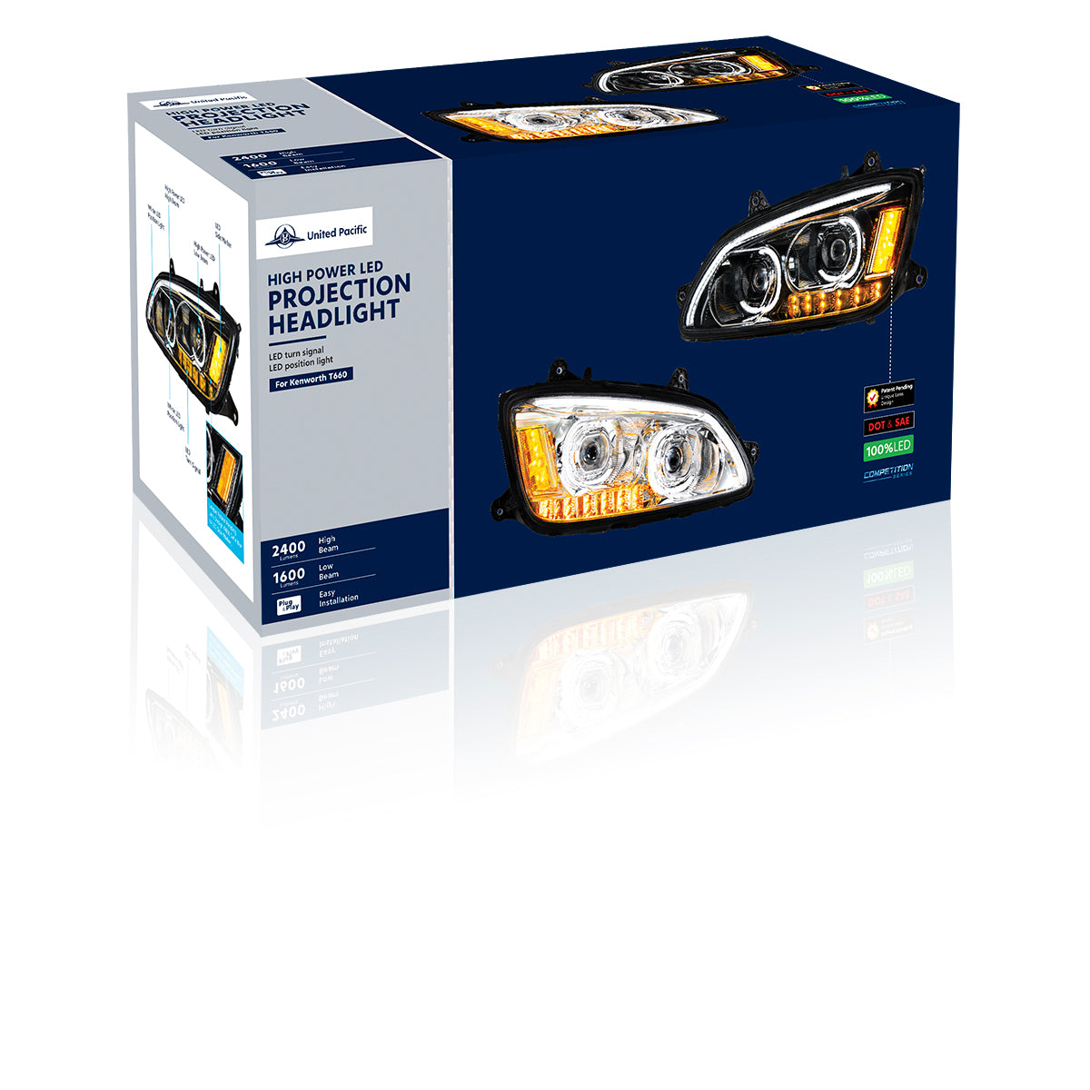 Kenworth T440, T470, T660 LED Headlight with 12 LED Turn and 60 LED Position Light