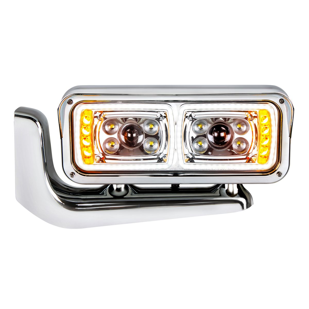 Peterbilt 10 LED Projection Headlight with 8 LED Turn and 100 LED Position Light Bar with Mounting Arm