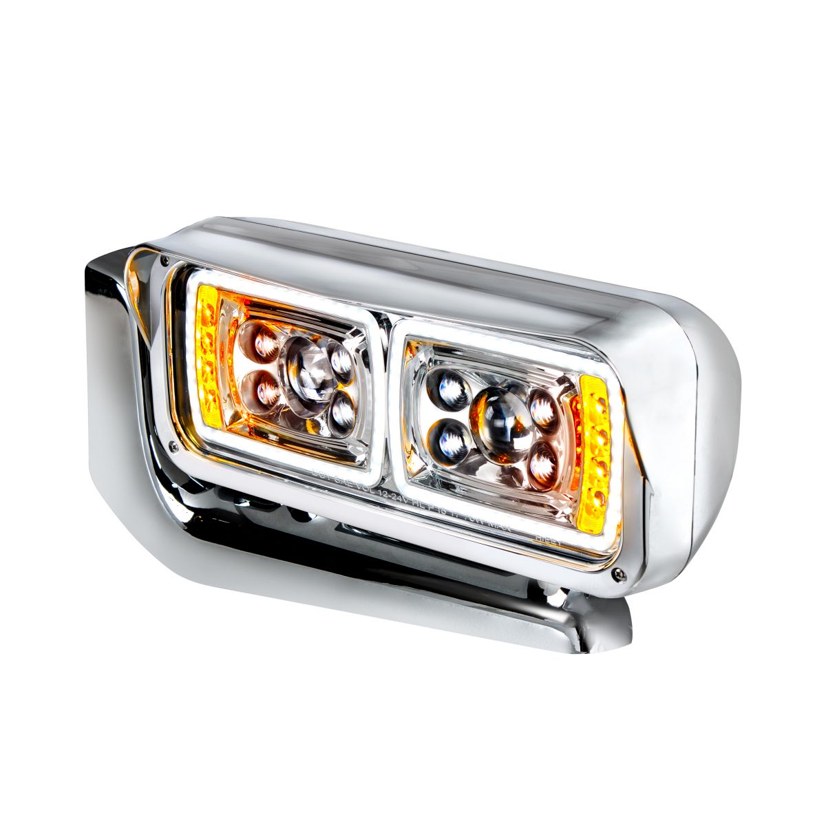 Peterbilt 10 LED Projection Headlight with 8 LED Turn and 100 LED Position Light Bar with Mounting Arm
