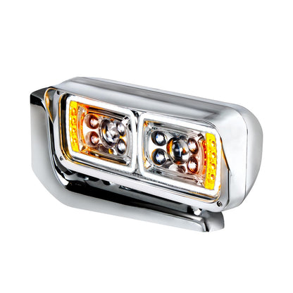Peterbilt 10 LED Projection Headlight with 8 LED Turn and 100 LED Position Light Bar with Mounting Arm
