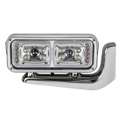 Peterbilt 10 LED Projection Headlight with 8 LED Turn and 100 LED Position Light Bar with Mounting Arm