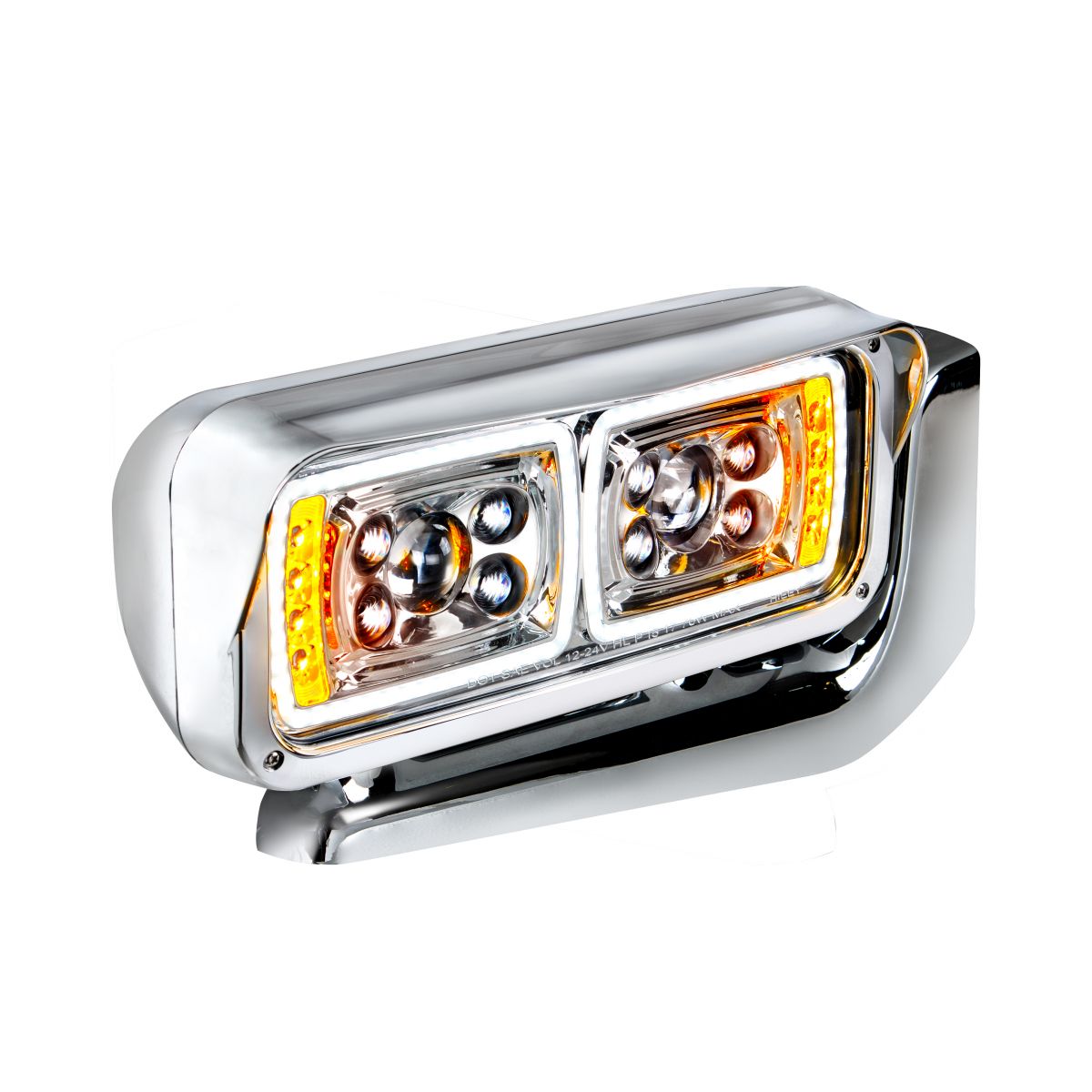 Peterbilt 10 LED Projection Headlight with 8 LED Turn and 100 LED Position Light Bar with Mounting Arm