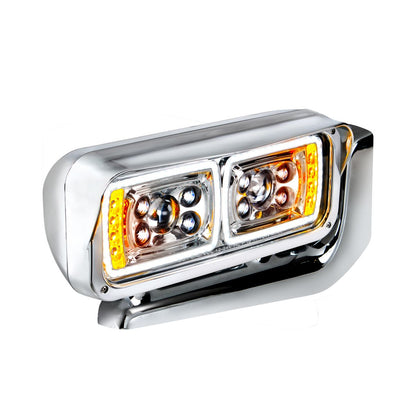 Peterbilt 10 LED Projection Headlight with 8 LED Turn and 100 LED Position Light Bar with Mounting Arm