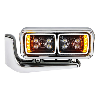 Peterbilt 10 LED Projection Headlight with 8 LED Turn and 100 LED Position Light Bar with Mounting Arm
