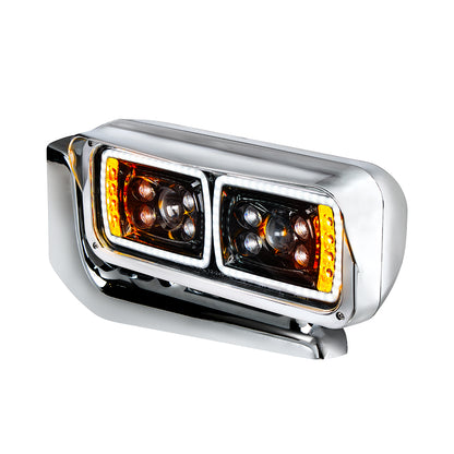 Peterbilt 10 LED Projection Headlight with 8 LED Turn and 100 LED Position Light Bar with Mounting Arm