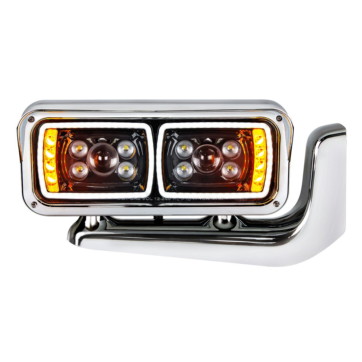 Peterbilt 10 LED Projection Headlight with 8 LED Turn and 100 LED Position Light Bar with Mounting Arm