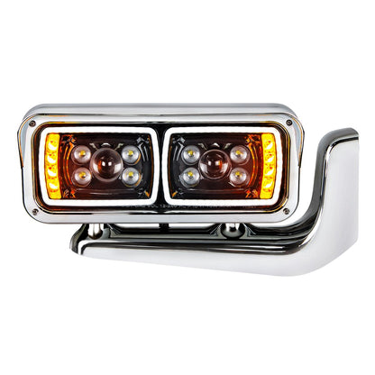 Peterbilt 10 LED Projection Headlight with 8 LED Turn and 100 LED Position Light Bar with Mounting Arm