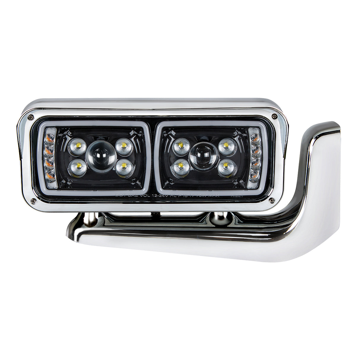 Peterbilt 10 LED Projection Headlight with 8 LED Turn and 100 LED Position Light Bar with Mounting Arm