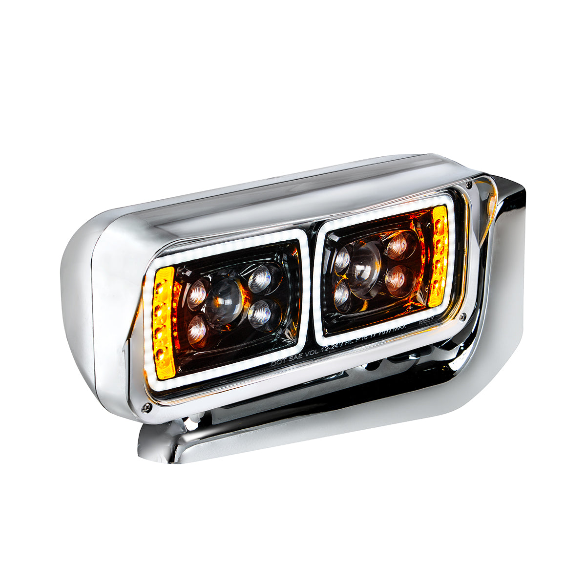 Peterbilt 10 LED Projection Headlight with 8 LED Turn and 100 LED Position Light Bar with Mounting Arm