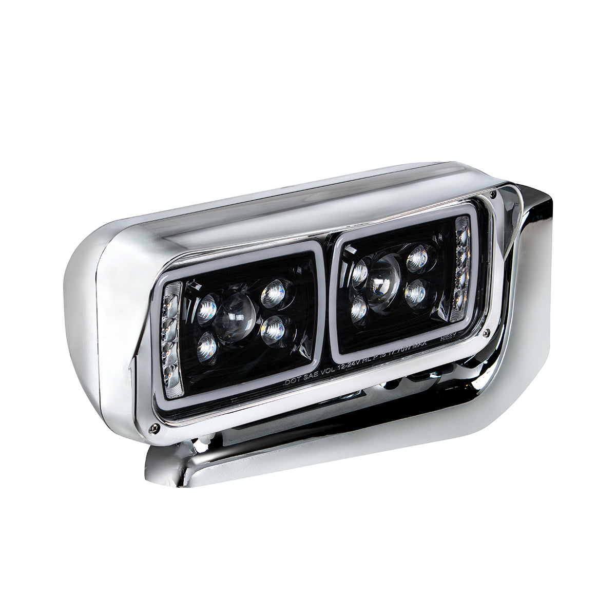 Peterbilt 10 LED Projection Headlight with 8 LED Turn and 100 LED Position Light Bar with Mounting Arm