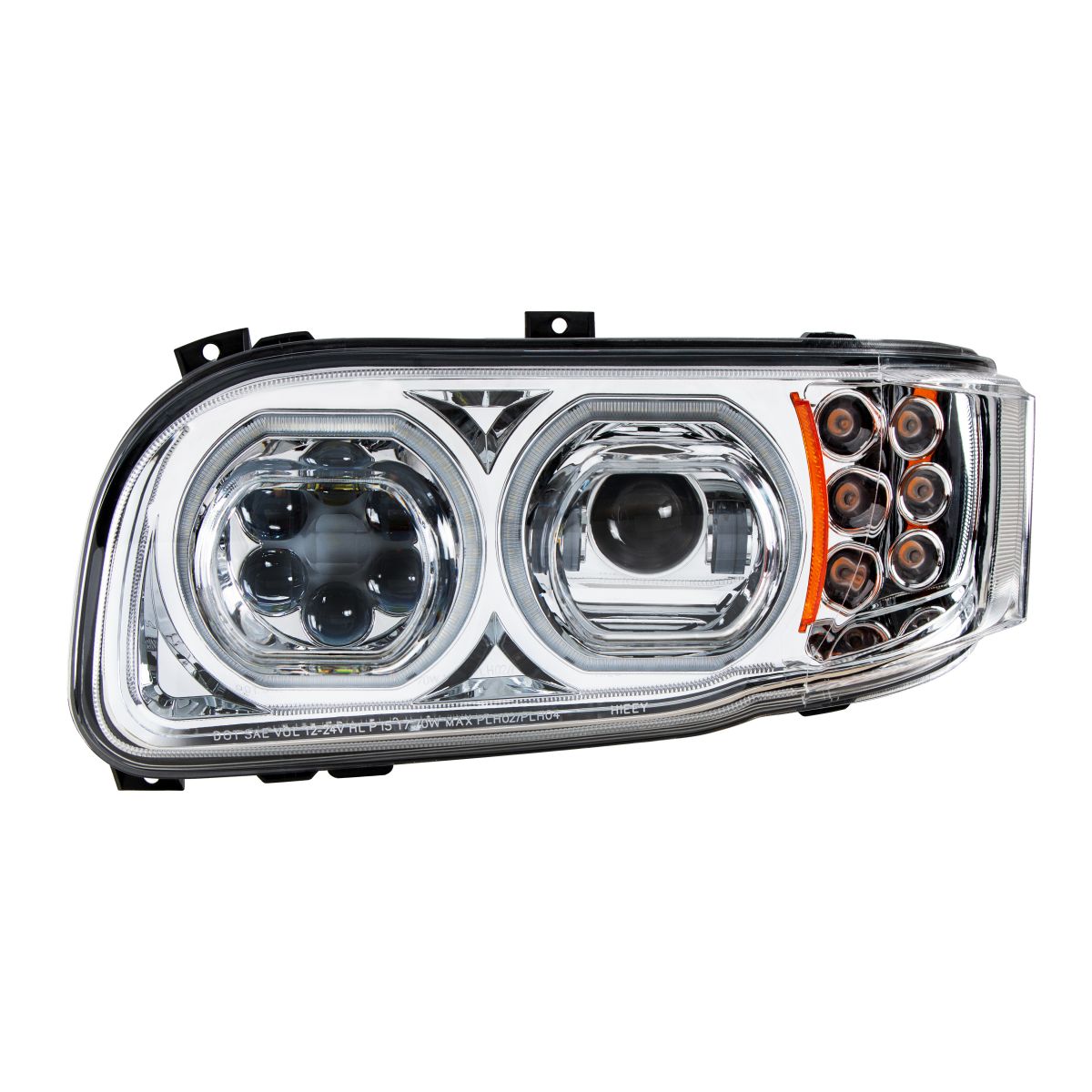 Peterbilt 388, 389, 567 10 LED Headlight with 6 LED Turn and 100 LED Halo Daytime Running Light