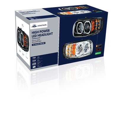 Peterbilt 388, 389, 567 10 LED Headlight with 6 LED Turn and 100 LED Halo Daytime Running Light