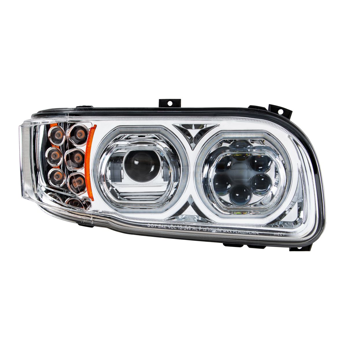 Peterbilt 388, 389, 567 10 LED Headlight with 6 LED Turn and 100 LED Halo Daytime Running Light