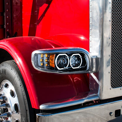 Peterbilt 388, 389, 567 10 LED Headlight with 6 LED Turn and 100 LED Halo Daytime Running Light
