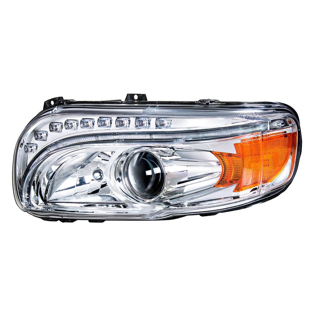Peterbilt 388, 389, 567 Halogen Projection Headlight with LED Turn and Daytime Running Light