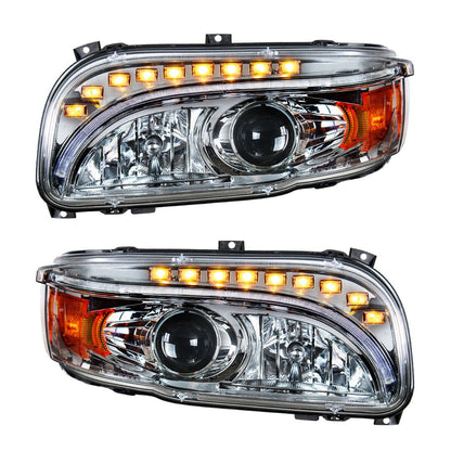 Peterbilt 388, 389, 567 Halogen Projection Headlight with LED Turn and Daytime Running Light