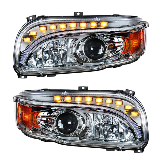 Peterbilt 388, 389, 567 Halogen Projection Headlight with LED Turn and Daytime Running Light