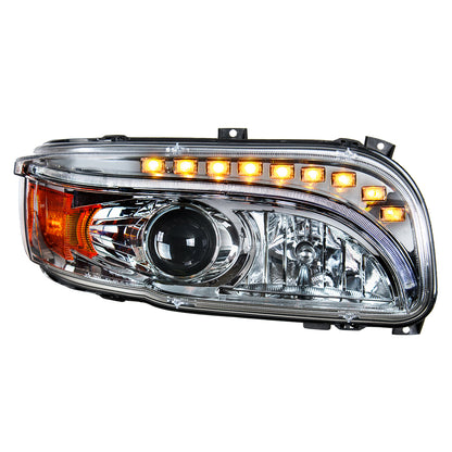 Peterbilt 388, 389, 567 Halogen Projection Headlight with LED Turn and Daytime Running Light