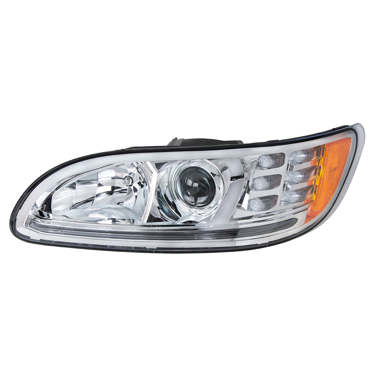 Peterbilt 330, 335, 337, 340, 348, 382, 384, 386, 387 Halogen Projection Headlight with 6 LED Turn and Dual LED Light Bar