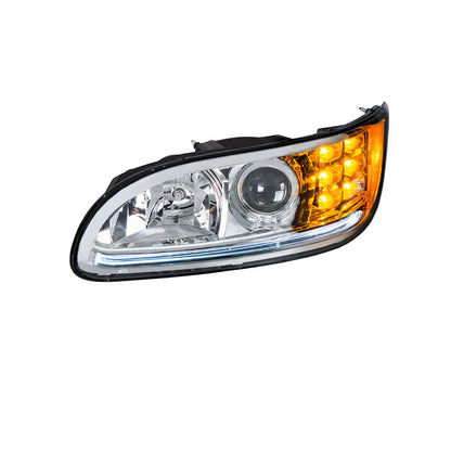 Peterbilt 330, 335, 337, 340, 348, 382, 384, 386, 387 Halogen Projection Headlight with 6 LED Turn and Dual LED Light Bar