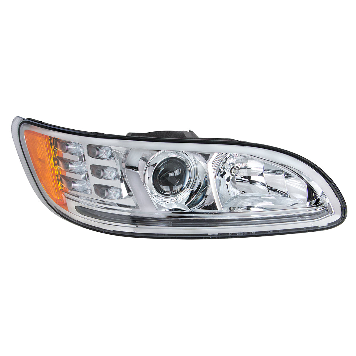 Peterbilt 330, 335, 337, 340, 348, 382, 384, 386, 387 Halogen Projection Headlight with 6 LED Turn and Dual LED Light Bar