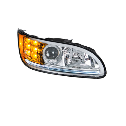 Peterbilt 330, 335, 337, 340, 348, 382, 384, 386, 387 Halogen Projection Headlight with 6 LED Turn and Dual LED Light Bar