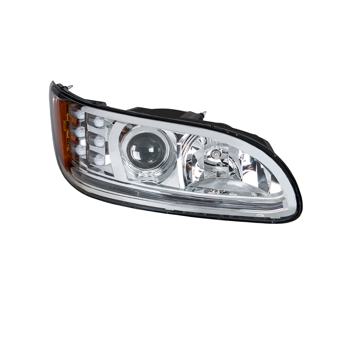 Peterbilt 330, 335, 337, 340, 348, 382, 384, 386, 387 Halogen Projection Headlight with 6 LED Turn and Dual LED Light Bar