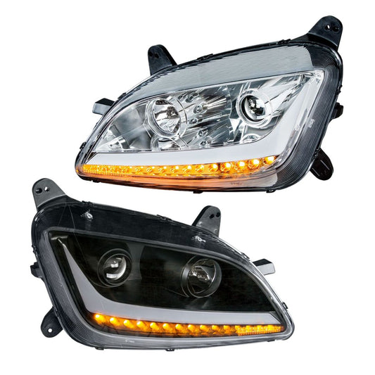 Peterbilt 579 and 587 Halogen Projection Headlight with LED Turn Signal and LED Position Light