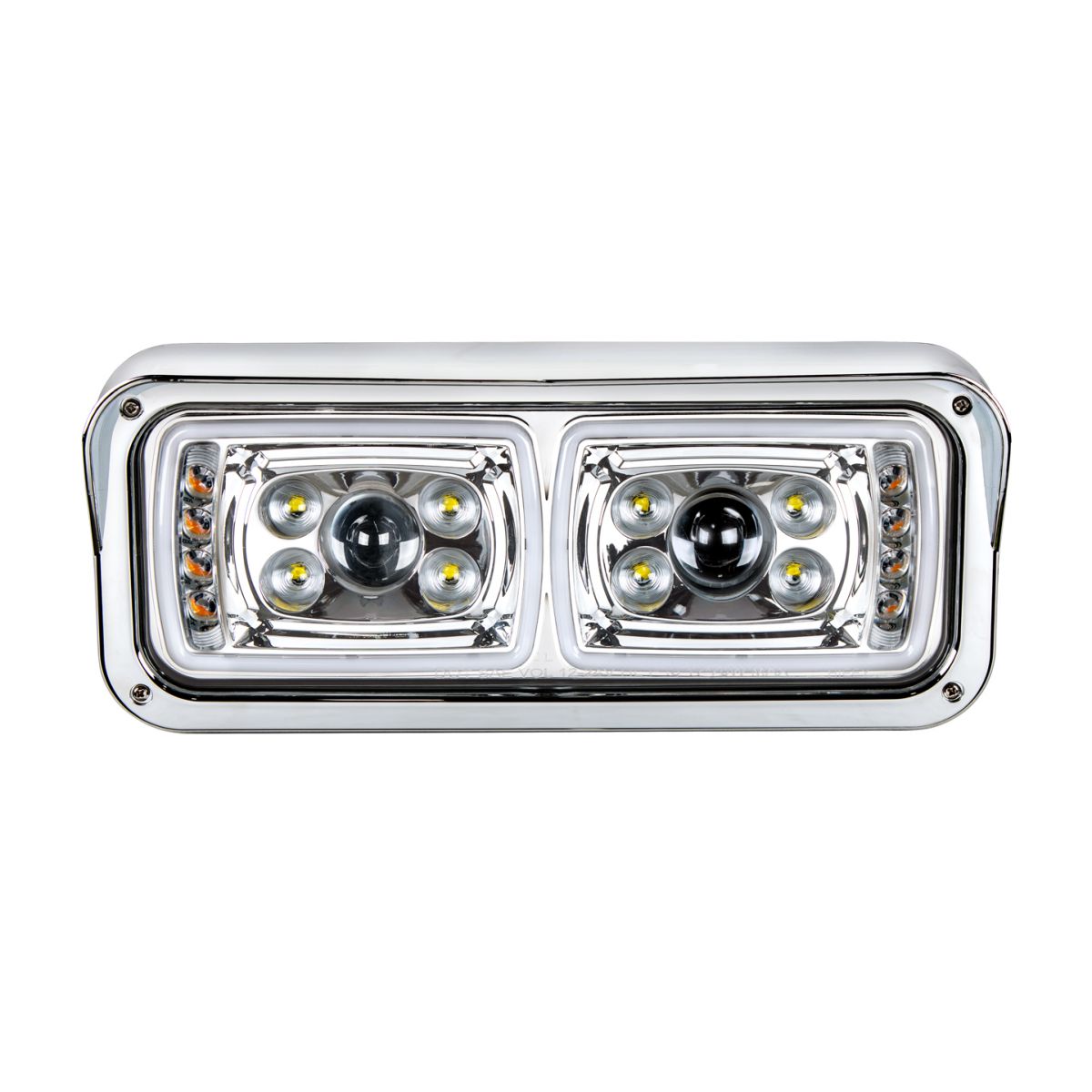 Peterbilt, Kenworth, Freightliner and Western Star 10 LED Projection Headlight with 8 LED Turn and 100 LED Position Light Bar