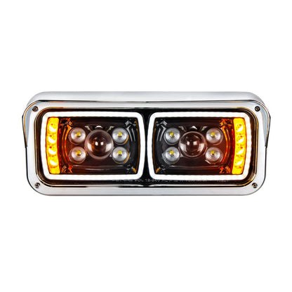 Peterbilt, Kenworth, Freightliner and Western Star 10 LED Projection Headlight with 8 LED Turn and 100 LED Position Light Bar