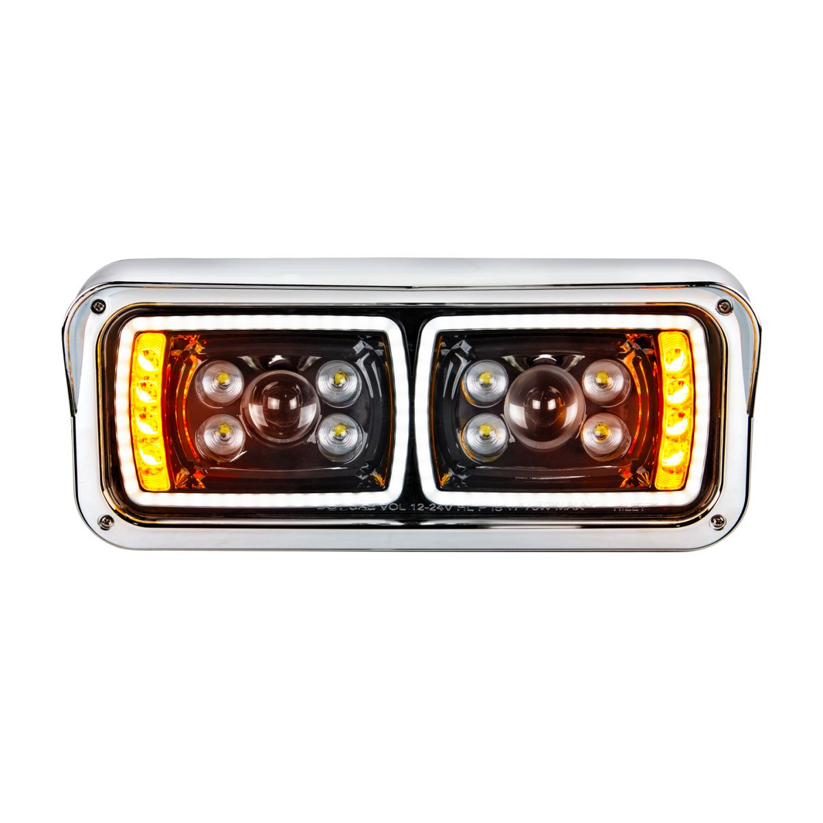 Peterbilt, Kenworth, Freightliner and Western Star 10 LED Projection Headlight with 8 LED Turn and 100 LED Position Light Bar