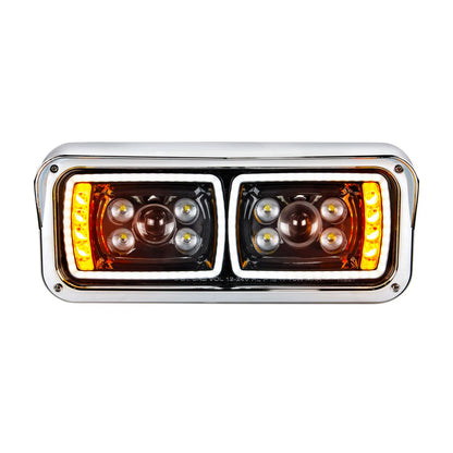 Peterbilt, Kenworth, Freightliner and Western Star 10 LED Projection Headlight with 8 LED Turn and 100 LED Position Light Bar