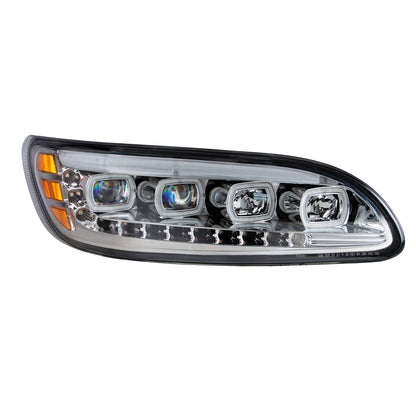 Peterbilt 330, 335, 337, 340, 348, 382, 384, 386, 387 Quad LED Headlight with 12 LED Sequential Turn and 128 LED Daytime Running Lights