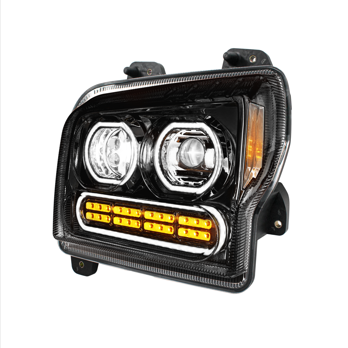 Kenworth W990 10 LED Headlight with 24 LED Turn and 100 LED Halo Daytime Running Light