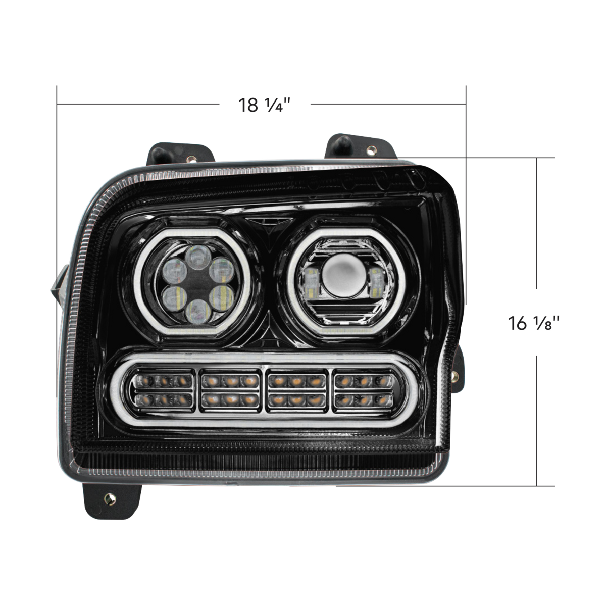 Kenworth W990 10 LED Headlight with 24 LED Turn and 100 LED Halo Daytime Running Light