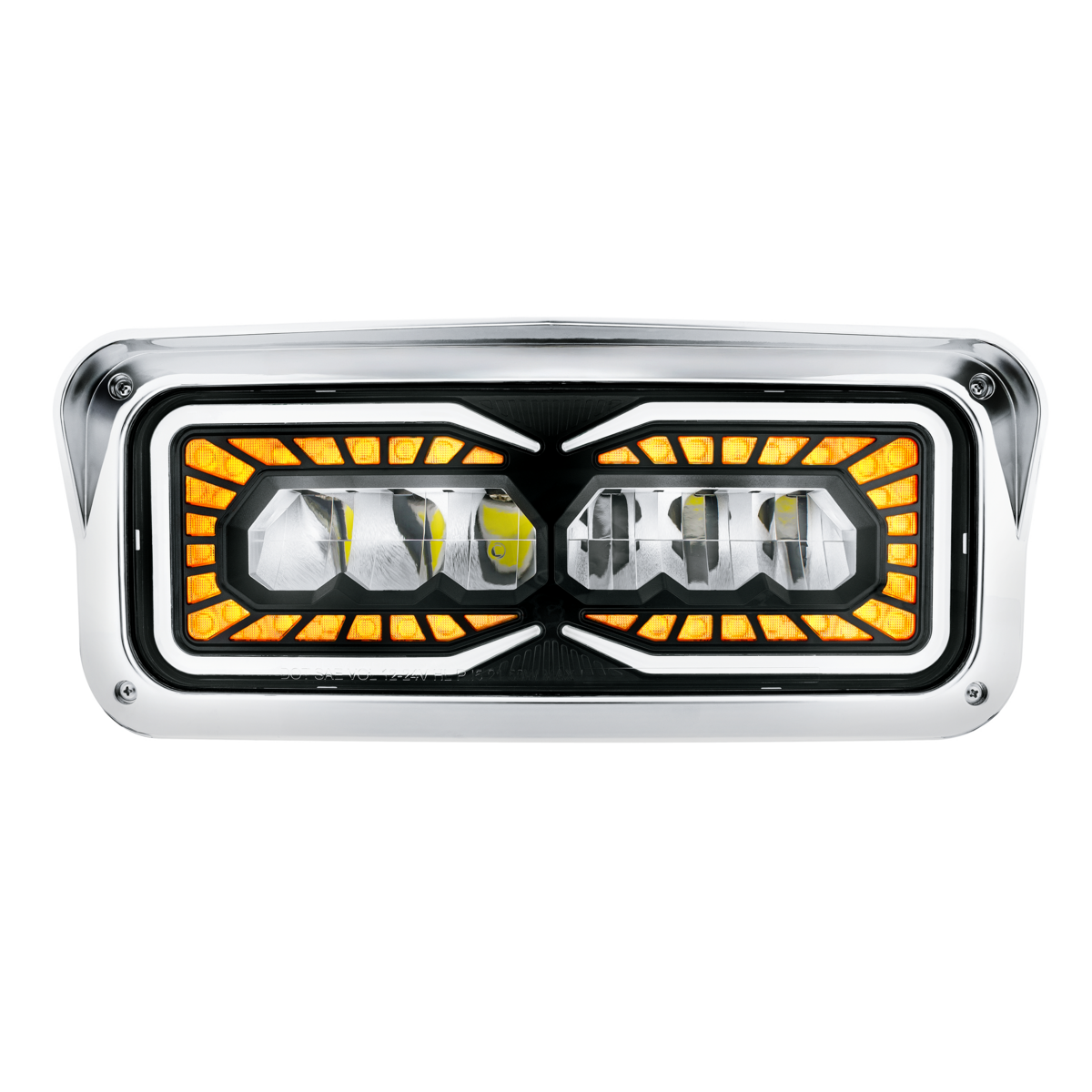 Peterbilt, Kenworth, Freightliner and Western Star 9 LED Headlight with 52 LED Turn and 88 LED Auxiliary Light