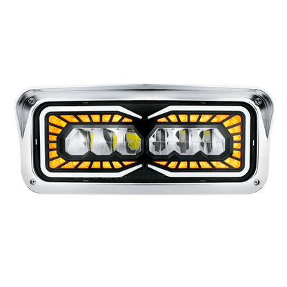 Peterbilt, Kenworth, Freightliner and Western Star 9 LED Headlight with 52 LED Turn and 88 LED Auxiliary Light