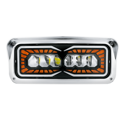 Peterbilt, Kenworth, Freightliner and Western Star 9 LED Headlight with 52 LED Turn and 88 LED Auxiliary Light
