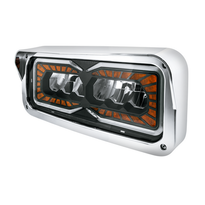Peterbilt, Kenworth, Freightliner and Western Star 9 LED Headlight with 52 LED Turn and 88 LED Auxiliary Light