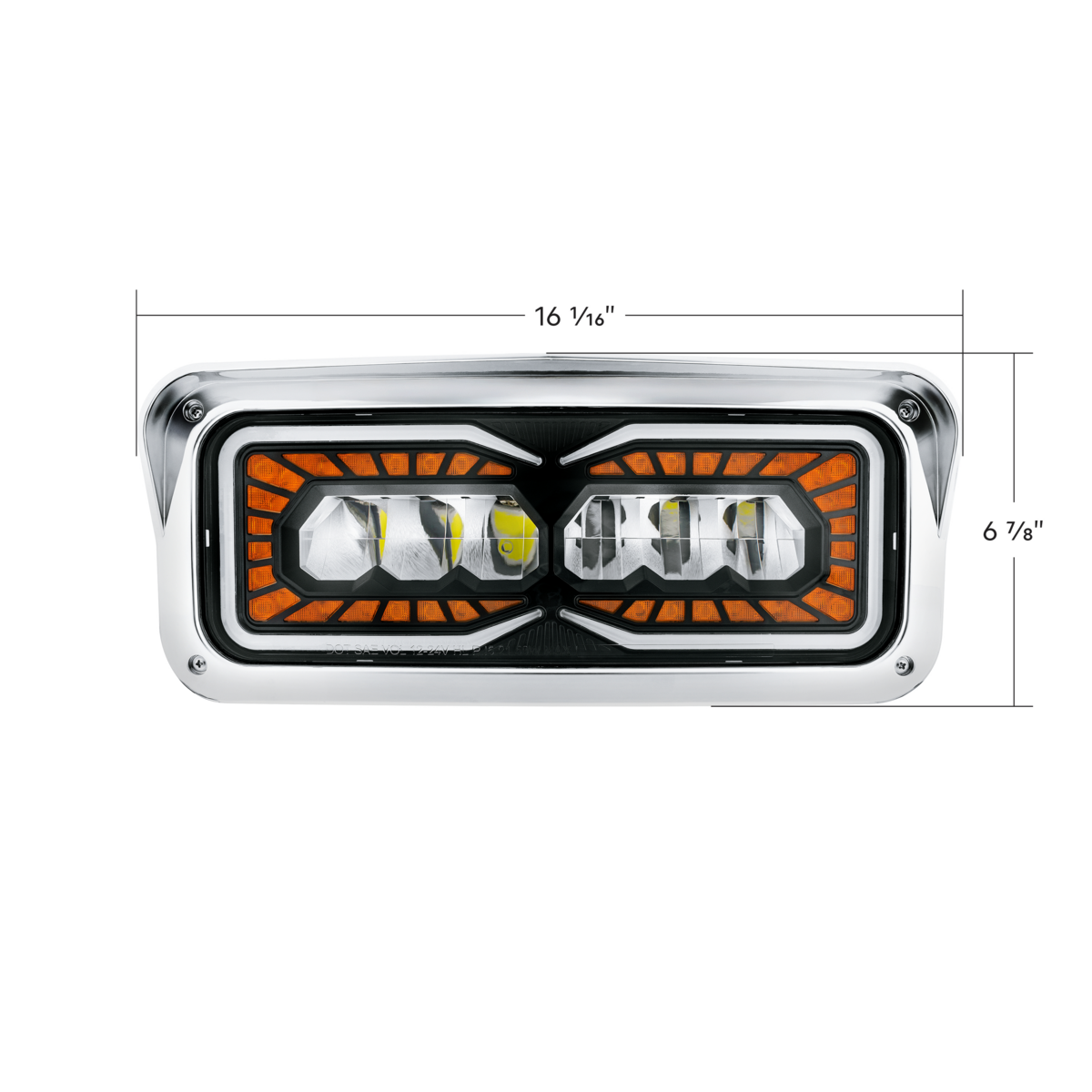 Peterbilt, Kenworth, Freightliner and Western Star 9 LED Headlight with 52 LED Turn and 88 LED Auxiliary Light