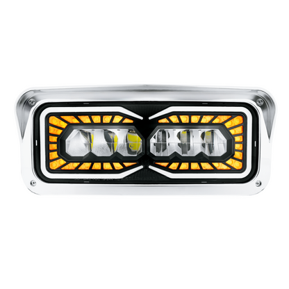Peterbilt, Kenworth, Freightliner and Western Star 9 LED Headlight with 52 LED Turn and 88 LED Auxiliary Light